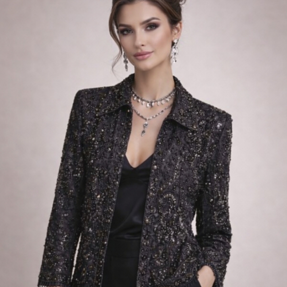 Theo Miles | Luxury Vintage Beaded Artisan Embroidery Jacket - Picture 4 of 12